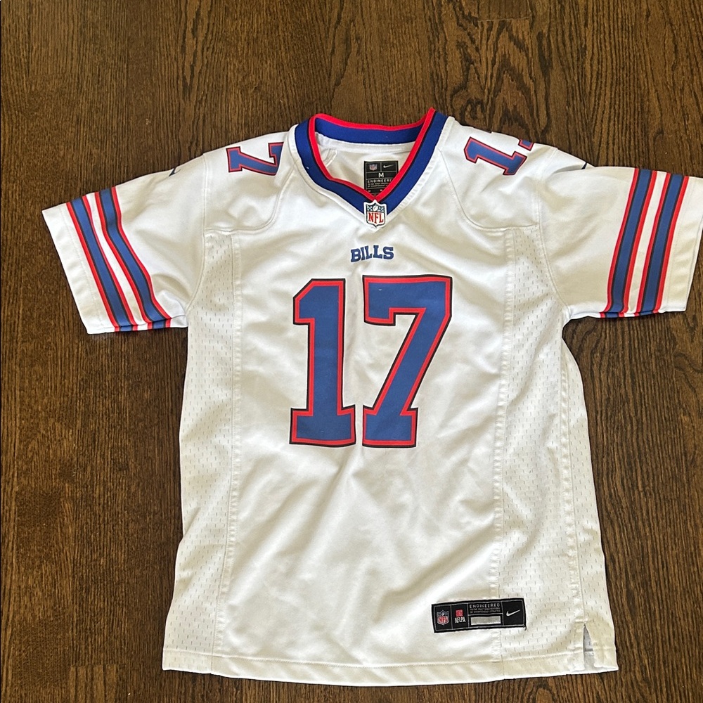 Nike Kids White Buffalo Bills #17 Jersey with Blue & Red Trim        GO BILLS